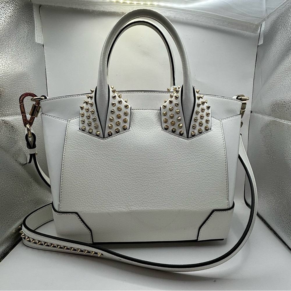 Christian Louboutin Eloise Bag - White Medium Louboutin Purse White with Spikes
